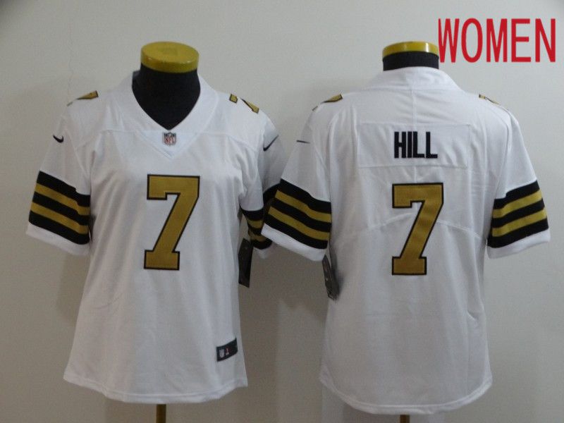 Women New Orleans Saints #7 Hill White Nike Vapor Untouchable Limited NFL Jersey->women nfl jersey->Women Jersey